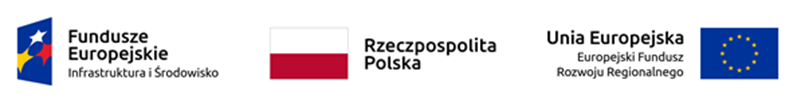 ciąg logotypów funduszy europejskich Infrastruktury i Środowiska, Rzeczpospolitej Polski oraz Unii Europejskiej Fundusz Rozwoju Regionalnego 