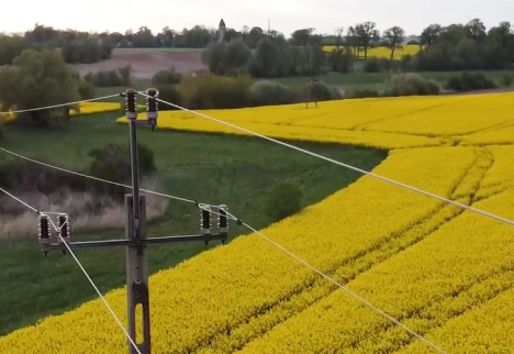 Linia wysokiego napięcia pole